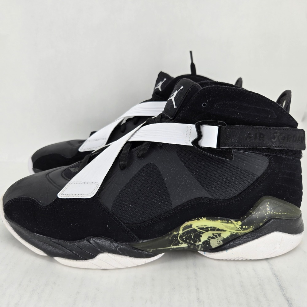 Jordan Air Jordan 8.0 Black Dark Charcoal White Mens 14 Sneakers 467807-001 - Picture 2 of 16